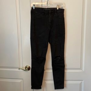 American Eagle Black ripped skinny jeans